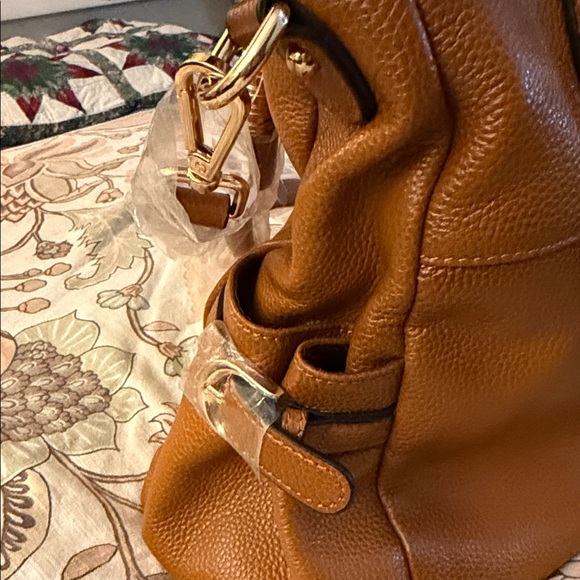 Elegant Kattee Brown Leather Tote Bag shoulder purse, large new with tags - Picture 3 of 13